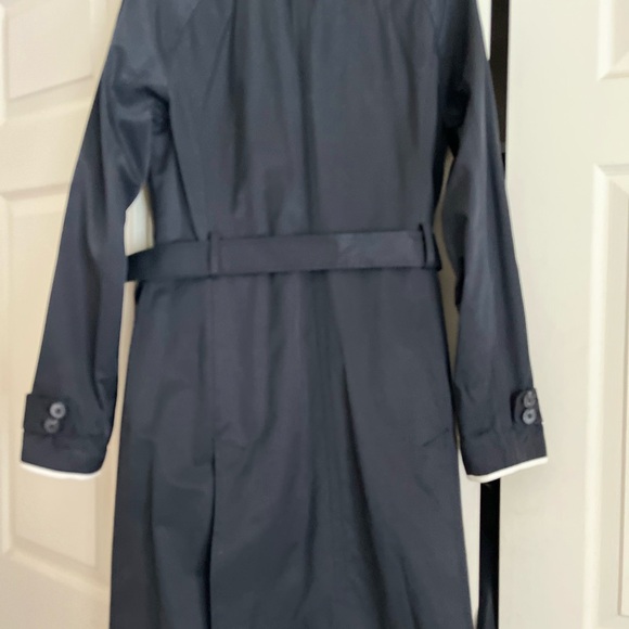 Worthington Black Trench Coat with White Accents - Picture 4 of 10